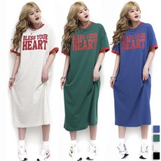 통통마녀 ] 블레스 링거 반팔 롱원피스 55~77 까지 착용 / 4컬러