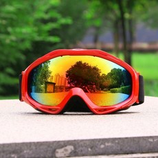 柱麵成人滑雪護目鏡，雙層防霧防風雪地眼鏡，臺灣出貨，滑雪裝備可開發票, 紅框（紅片）, 1個