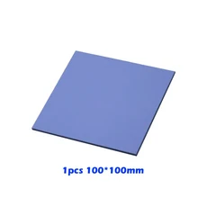 1pcs 파란색 10mm*10mm/100mm*100mm GPU 방열판 냉각 전도성 실리콘 패드 가스켓 6W/mK, 06 0.5mm thickness, 01 A