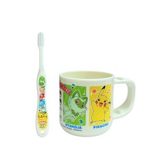 SKATER 日本原裝 兒童牙刷杯組 3-5歲 軟毛牙刷 附牙刷蓋 寶可夢款, 1個, Pokemon 寶可夢, 白, 1個裝