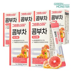 그린몬스터 디톡 콤부차 허니자몽 20억 유산균 3박스+3박스 총 6박스 60스틱 블랙티 자허블 TEA 로우칼로리 저칼로리 당류0% 콤푸차 꼼부차, 5g, 10개입, 6개