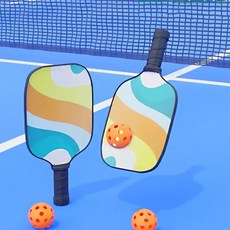 피클볼 2인 세트 우드 유리섬유 실내 테니스 (패들+피클볼+가방) (Araium)