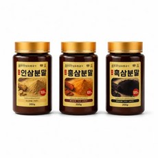 (2115) 인삼분말. 6년근 홍삼분말. 6년근 흑삼분말 가루 3종 택1+모티브코리아Shop, 6년근 고려홍삼분말(레드)