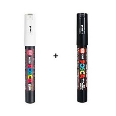 미쯔비시 유니 포스카 마카 포스터칼라 POP 손글씨 PC-3M PC-5M, 5M, 화이트. 블랙