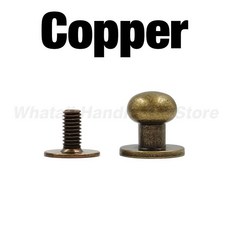 리벳못 리베트 5-10개 라운드 볼 헤드 가죽 가방 지갑 벨트 스트랩 시카고 스크류 백 포스트 네일 리벳 스터드 버클, Copper, 5pcs 13x12x13mm