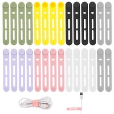 Molain 재사용 가능한 케이블 타이 조절 실리콘 다기능 스트랩 와이어 오거나이저 충전 코드 이어폰 컴퓨터 데스크 관리 여행 액세서리 (28개) 314378 89923260, 28개