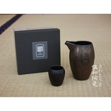 佐和陶瓷餐具批發 鐵釉福酒器杯組-日本製XL1010-A1743 酒器組 禮盒組 清酒壺 清酒杯, 1個