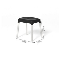 신발장 식탁의자 가정용 낚시의자 분해가능 원형의자, 퓨어블랙 35cm