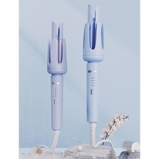 雙凹槽自動捲髮器 32MM 大卷 負離子提示音 不傷發 大波浪 宿舍用, 1個, 淺紫色,110v