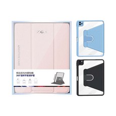 ZGA 明派系列 360度旋轉平板保護殼, 暗夜黑, 1個, 2025 iPad 11代 A16/iPad 第10代 10.9吋