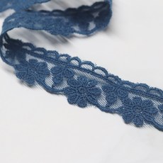 다알리아 23색 2cm x 90cm 망사 레이스 면실, 코발트블루