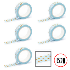 디자인마스킹 테이프 프린텍, 5개, 브라운도트