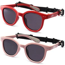 EYEBUDDY 아동용 유아 선글라스 만 3~8세 편광 자외선 차단 남아 및 여아용 야외 활동을 위한 세련된 선글라스 A03-아동용 선글라스-블랙, S8444/연령 2-8/2팩, A09-아동용 선글라스-레드 & 핑크