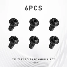 12pcs 자전거 디스크 브레이크 로터 토르크 볼트 T25 M5x10mm 티타늄 합금 MTB 고정 나사 컬러풀 사이클링, 01 6pcs TC4T25 black