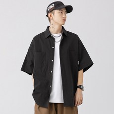 Yooroo 男款寬鬆版型文字短袖襯衫 K1712