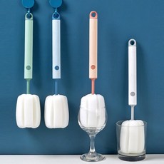 헤드교체형 버블 텀블러 세척솔 세척브러쉬 텀블러솔 컵닦는솔 컵세척솔 젖병솔 젖병세척솔 물병세척솔 마리셀러, 블루, 본품 1개