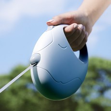 계란형 강아지 자동 리드줄 꼬임방지 자동신축로프 산책용 목줄 원터치 강아지목줄, 핑크색, 1개