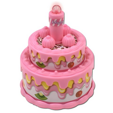 오즈토이 미니 생일축하 케익 멜로디완구, 분홍, 1개