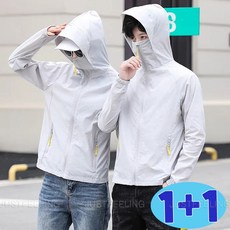 1+1 남녀공용 바람막이점퍼 방풍 경량 집업 여름용 자외선차단 쿨링 여성 아웃도어 D10U