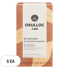 오설록 제주 화산 우롱차 티백, 1.8g, 20개입, 6개