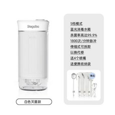 에어닉 구강세정기 F600 물양치 무선 살균 스케일링 물치실 소독 칫솔 치간 세척기 치아, C. 살균 버전 휴대용 미니 여행용 - 화이트