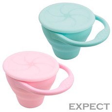 EXPECT 矽膠折疊零食杯, 1個, 藍色