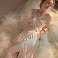 女款睡衣晨袍 長款性感美背睡袍浴袍