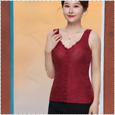 보온 조끼 엠보싱 자카드 중장년층 겨울용 보온 내의 속옷