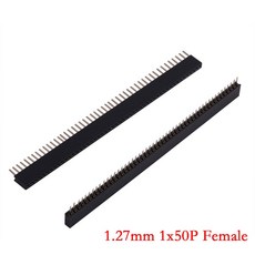 5pcs 1 27mm 피치 금도금 50P 1x50 2x50 핀 여성 남성 헤더 스트립 이중 단일 행 직각 SMT 스트레이트 커넥터, 1.27mm 1x50P Female