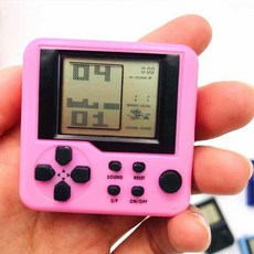 미니 콘솔 키체인 미니어처 휴대용 그레이 게임 소형, 핑크레드 드라이버 + 4개, 기본 색상