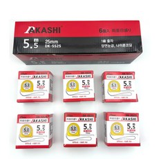 다카시 아카시 양면코팅 줄자 수동줄자 양면줄자 5.5m 25mm 6개, 1통