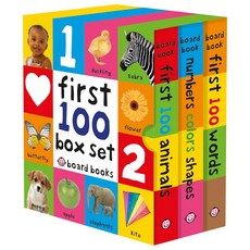 첫 번째 100권의 보드 북 박스 세트 3권: 100단어 숫자 색상 모양 그리고 100동물, Board book