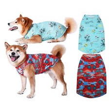 [2] Y-blue 강아지 쿨링 조끼 빠른 건조 강아지 여름 옷 반려동물 조끼 강아지 셔츠 민소매 강아지 쿨링 티셔츠 스몰 미디엄 라지 (레드 하트+블루 하트 L), XS, 레드+블루, 1개