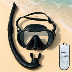 마레스 벤토 스노클링 다이빙세트 성인용 1안식 프리다이빙, Black