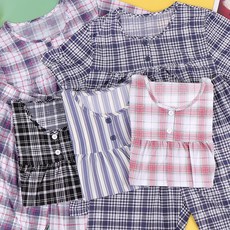 26SS 오브 쿨 여성 체크버튼 아이스상하SET 잠옷 냉감잠옷 쿨홈웨어