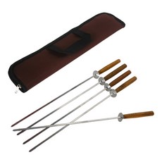 원목 바베큐 1열 꼬치구이 세트, 혼합색상, 1세트