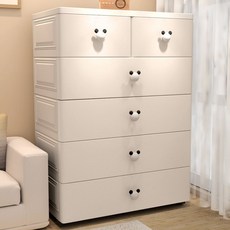 70cm加厚寶寶衣櫃 嬰兒收納櫃 簡易兒童衣櫥 衣服整理儲物櫃 置物櫃 儲物櫃 層櫃 收納櫃 特大80兒童衣物寶寶陽臺, 象牙白【77CM寬】加鋼管加固加厚,6層【寶媽推薦 大容量】
