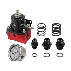 조절 가능한 연료 압력 키트 3-70PSI (AN8 공급 및 리턴 포함), 02 빨간색, 01 빠른  Mainland
