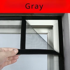맞춤형 창문 스크린 곤충 자체 접착 재사용 가능 그물 모기 메쉬 얇은 명주 프레임 키트, 02 Gray, 02 70X100cm