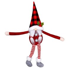 사용할 만화 크리스마스 커튼 재미있고 귀여운 드워프 고정 장치 부직포 얼굴 인형 끈 장식용, 1개, 2. Red