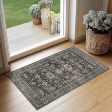 부분 러그 미끄럼 방지 세탁기 세탁 가능 울트라 소프트 거실/침실/주방/실외/교실 (마룬 61 x 91.4cm(2 x 3피트)), Silver