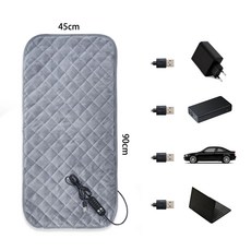 Maxinsk 다용도 5V USB 극세사 전기방석 의자 쇼파 차박 캠핑 휴대용 온열매트, 연회색