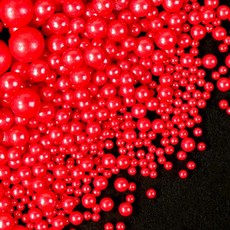 Joyvitas 스프링클 데코 장식 먹을 수 있는 흰색 진주 설탕 케이크 장식용 사탕 컵케이크 토퍼 150g5.29oz 믹스 베이킹 부활절 웨딩 파티 크리스마스 용품, 빨간 진주, 150g, 1개