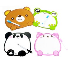 1000 동물 양면 화이트보드 판 코팅종이 어린이 유아 미니 칠판 보드 마카펜, 고양이