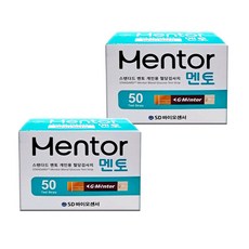 건강두배로 SD 바이오센서 스탠다드 멘토 개인용 혈당검사지, 50매입, 2개