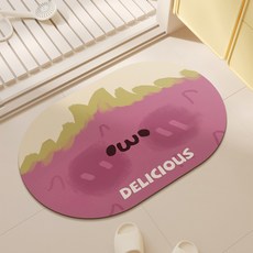 卡通水果浴室地墊吸水速幹防滑硅藻泥腳墊墊耐髒易搭理衛生間門墊, 1個, 火龍果