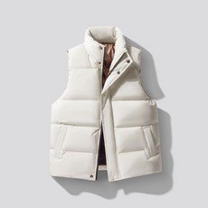 男士冬季休閒寬鬆羽絨馬甲 - 團隊服/黑金可選