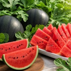 함안 프리미엄 고당도 흑수박, 1개, 5~6kg