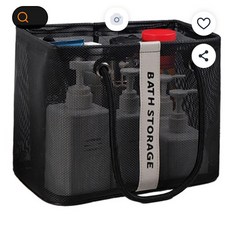 아데트 심플 메쉬 물빠짐 목욕가방 수영가방, 블랙