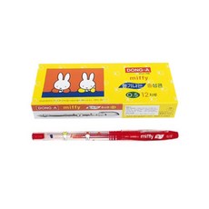 동아 / 미피 향기나는 중성펜 0.5mm / 미피중성펜 0.5mm젤펜 미피향기펜 miffy중성펜 미피펜 동아미피중성펜 향기중성펜 향기펜세트, 12개, 레드